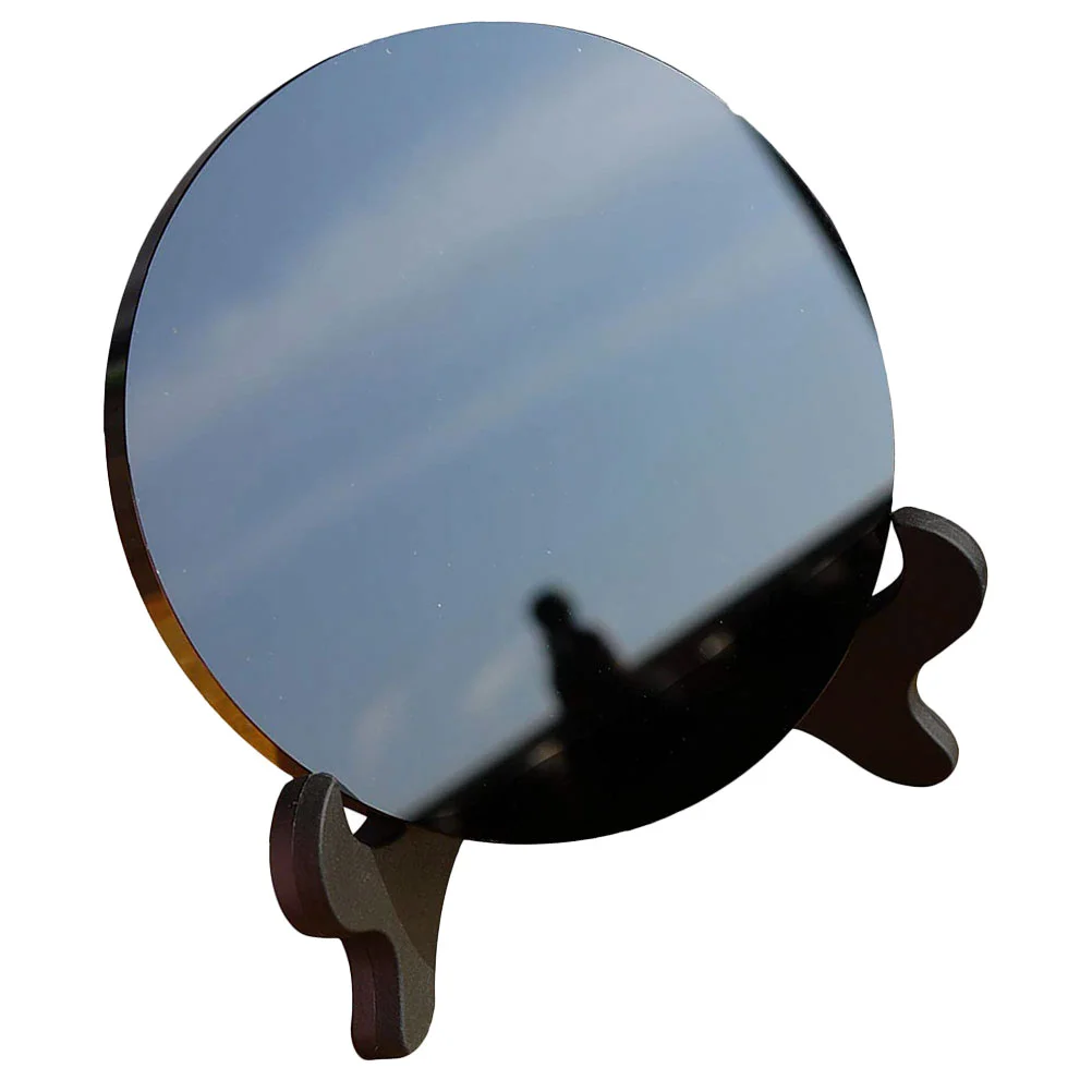 Mirror Obsidian Centerpiece Table Decorations Modern Home for Room Black Scrying Stone Plates