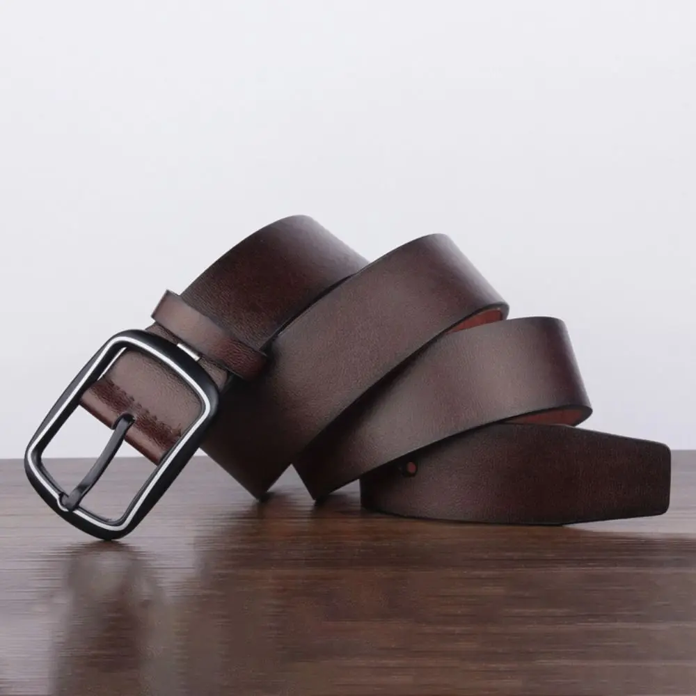 Cinturón de cuero versátil de moda para hombre, cinturón de ocio de negocios, cinturones de traje para pantalones, marca de lujo