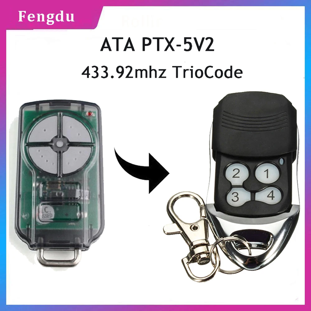 Remote Control For Gate ATA PTX5 PTX 5 PTX-5 PTX-5v1 PTX-5v2 Garage Door Command 433MHZ BND TRITRAN