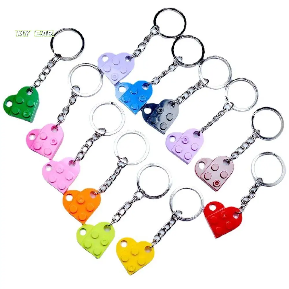 

Ring Ornaments Pendants Separable Birthday Gift Heart Key Ring Love Heart Brick Keychain Key Chain Building Block Key Buckle