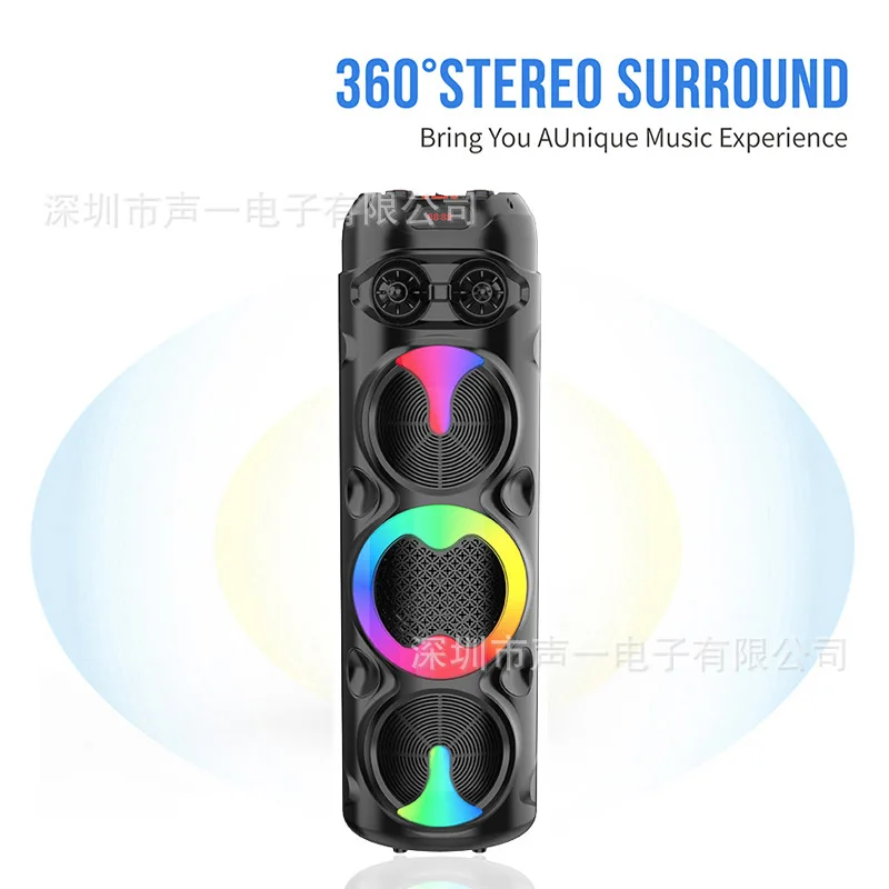 ZQS8309 private model three 8-inch bluetooth audio subwoofer karaoke magic lights speaker