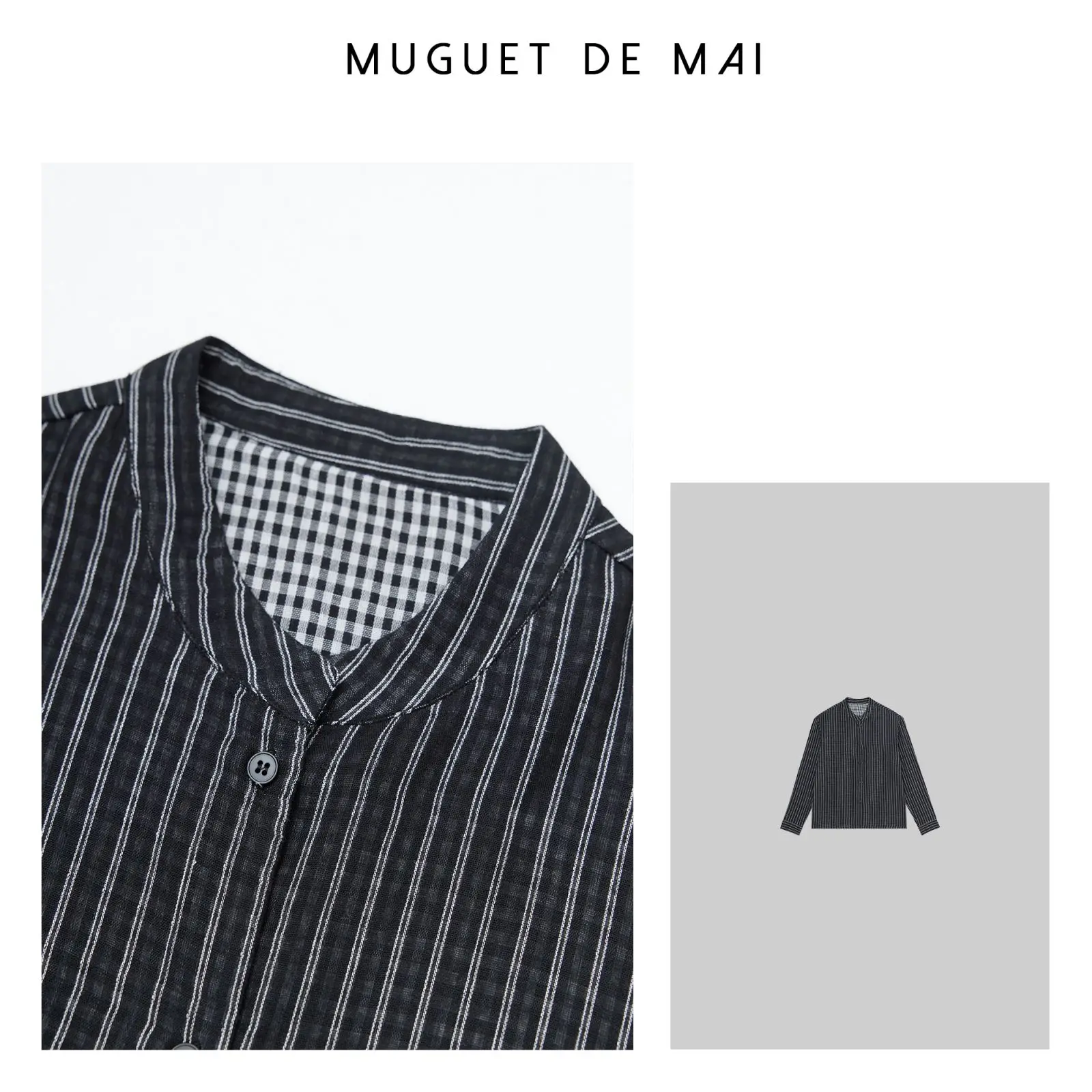 

MGDM Women's Casual Sle Cotton Long Sve Striped irt Small Collar Spring Autumn New Arrival Skin-friendly Breathable