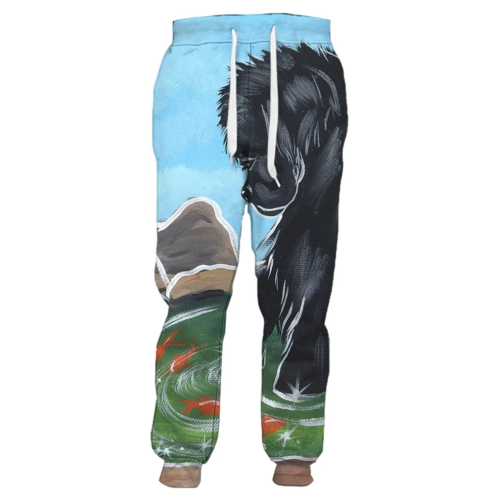 HX Animals Mens Pants Fashion Animal Bernese Mountain Dog 3D Print Trousers Casual Sweatpants Streetwear Men Clothing S-5XL