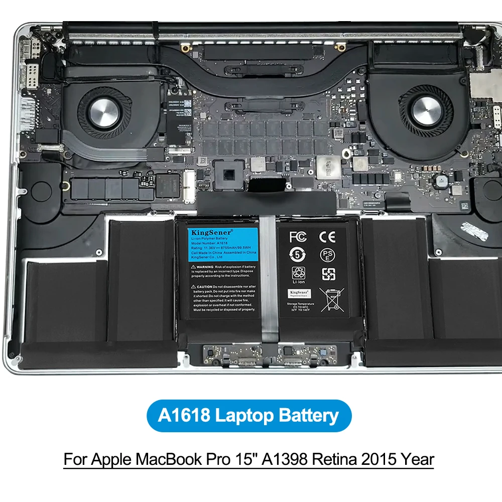 KingSener A1618 11,36V 99,5Wh Akku für Apple MacBook Pro 15" Retina A1398 Baujahr 2015 020-00079 MJLQ2LL/A MJLT2LL/A mit Werkzeugen – Detail 6
