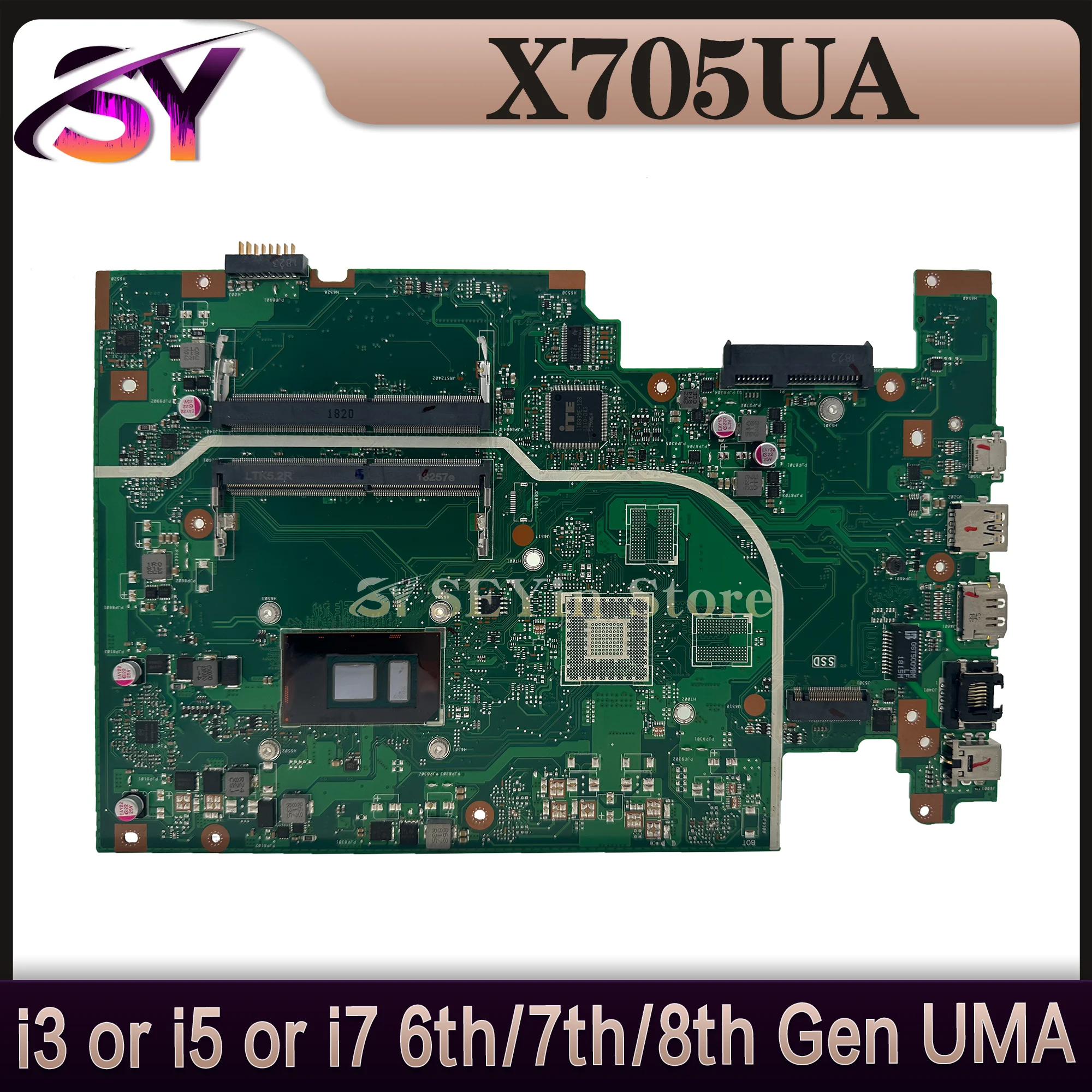 

X705UA Mainboard For ASUS X705UAR X705UQ X705UV X705UB X705UN X705UBR X705UVP A705U X705UNR X705UF X705UBP Laptop Motherboard