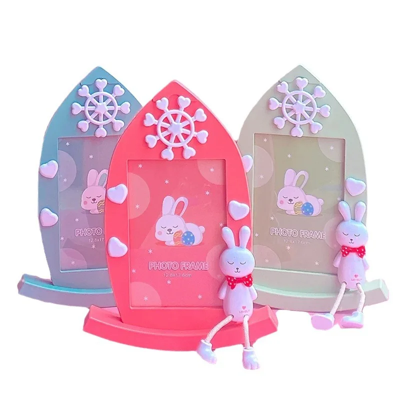 الكرتون لطيف الأطفال إطار الصورة الإبداعية 7 بوصة الأرنب الجدول الطفل إطار الصورة غرفة الأطفال الديكور هدية للأطفال #5
