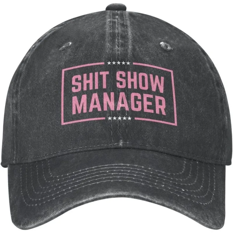 Shit Show Manager Print Washed Baseball Cap Unisex Adjustable Casual Outdoor Gift