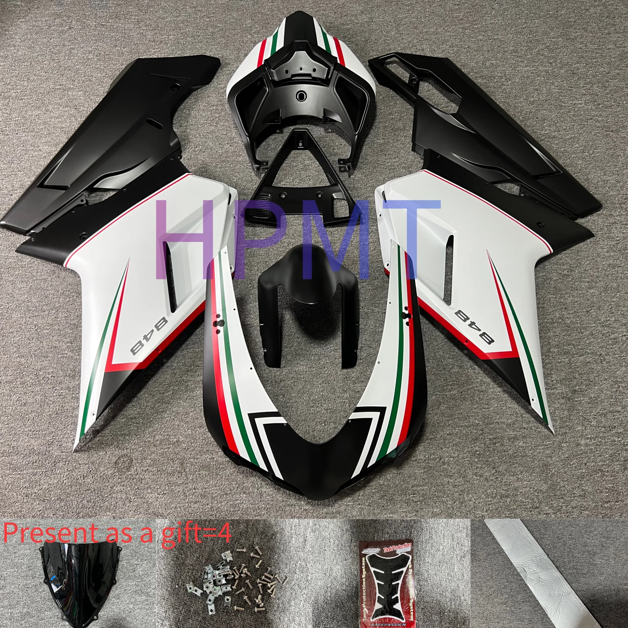 مجموعة انسيابية ABS جديدة مناسبة لدوكاتي 1098 1198 848 2007-2012 دوكاتي 2007 2008 2009 2010 2011 2012 هيكل السيارة هدية كاملة