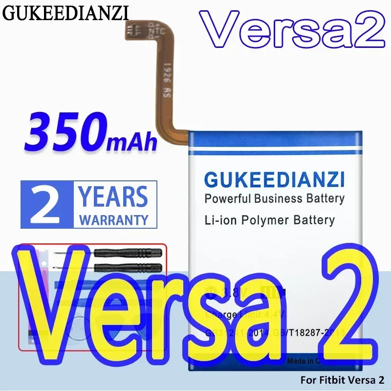 High Capacity GUKEEDIANZI Replacement Battery Versa2 350mAh for Fitbit Versa 2