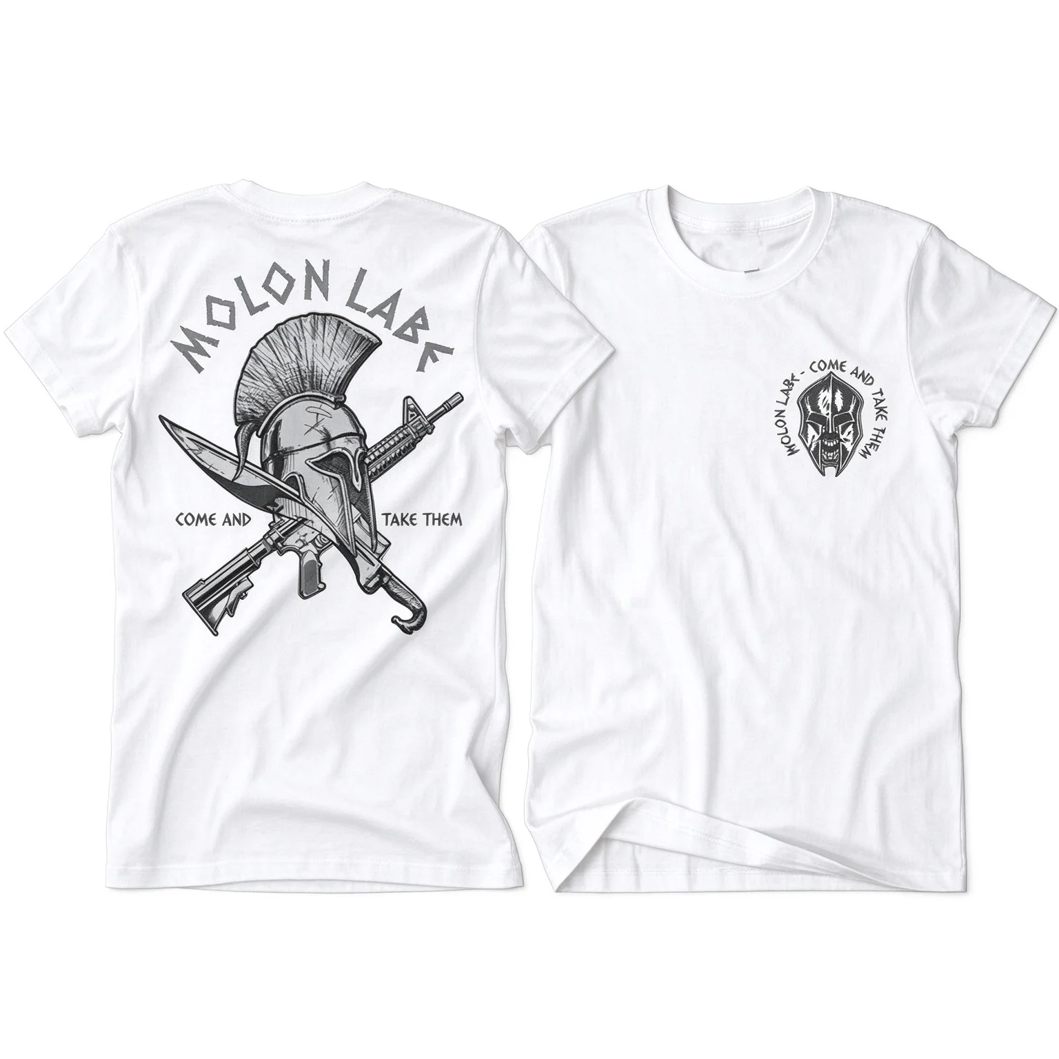 2026 New Tactical Family Matching Oversized Unisex Streetwear T Shirt Molon Labe Spartan Helmet Graphic Vintage Warrior TShort