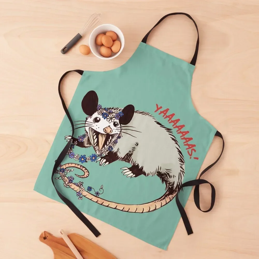 

Daisy Chain Opossum Possum Yaaaas! Apron for kitchen useful Ladies cooks clothes For Man Haircut Apron