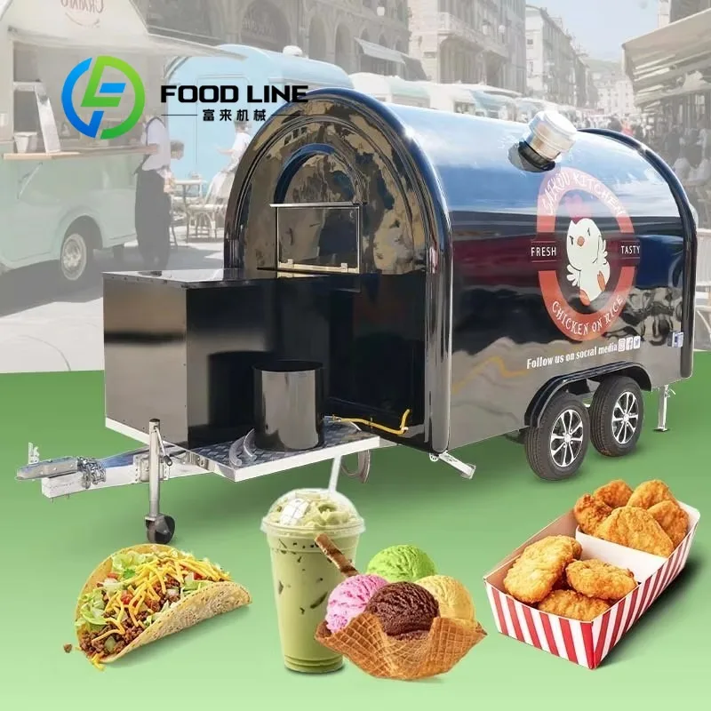 Mobile Chinese Concession Trailer Pizza Slush Vend Hot and Cold Food Truck Fully Equipped Restaurant for Sale customize