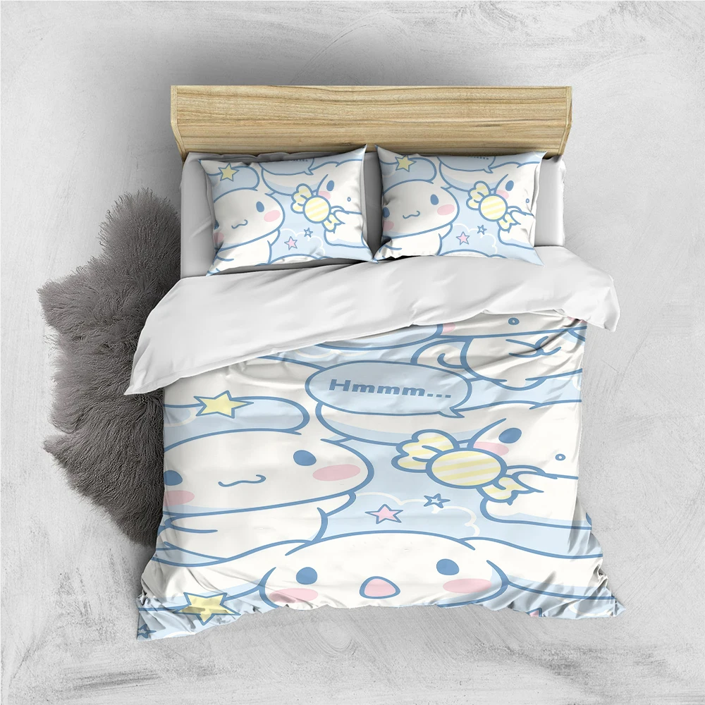 

Комплект постельного белья C-Cinnamoroll с милым мультяшным рисунком, домашний стиль, мягкий хлопок, 3 предмета, подарок для студенческого общежития