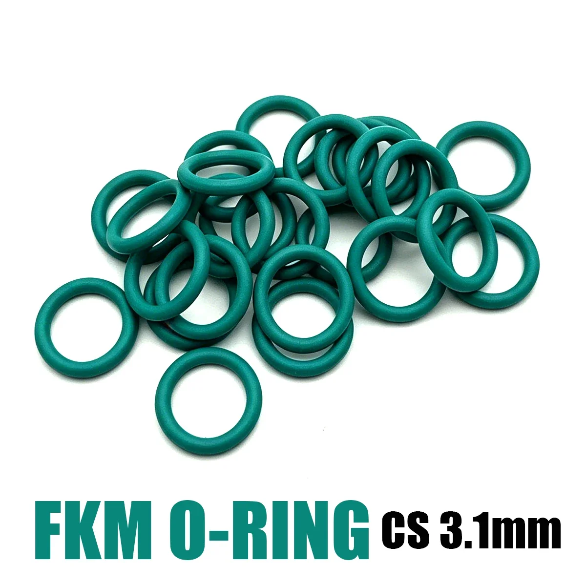 10 Pieces of Green FKM Fluororubber O-ring CS 3.1mm High Temperature and Corrosion Resistant Chemical Pump Valve Hydraulic.