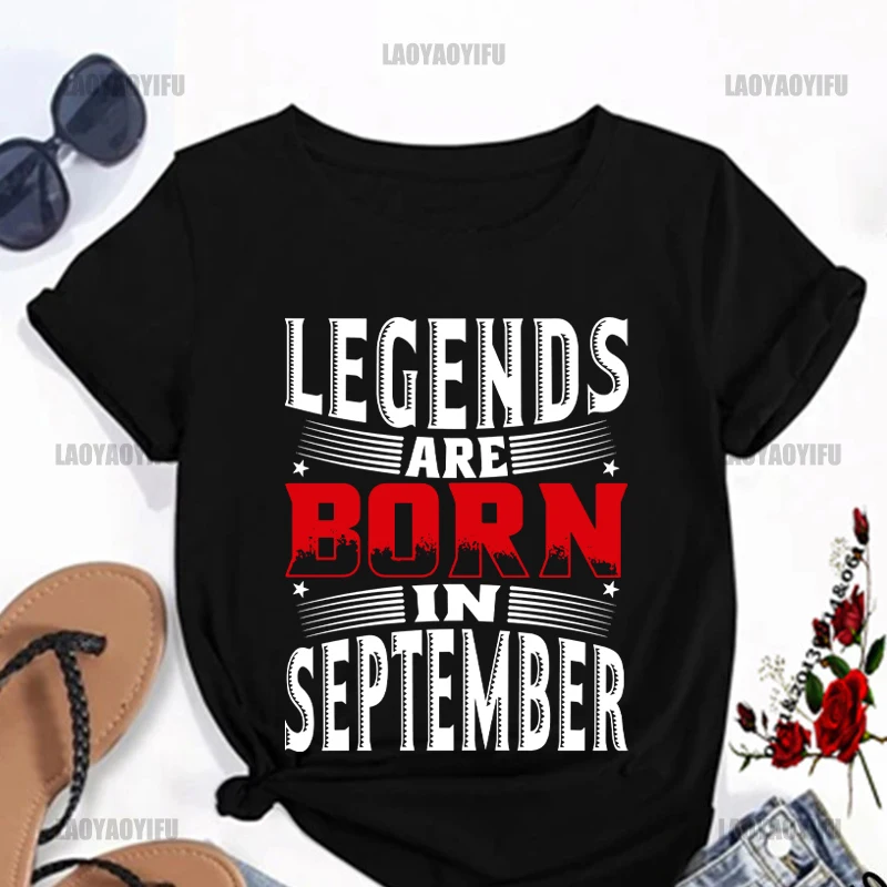 

Legends Are Born In September T-shirt For Men Print Street Fashion Short Sleeve Clothing Streetwear Hip Hop Cotton