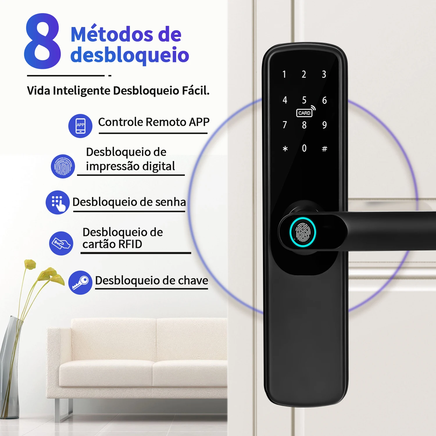 Intelligent WiFi Fechadura Relógio Eletrônico, Do Brasil