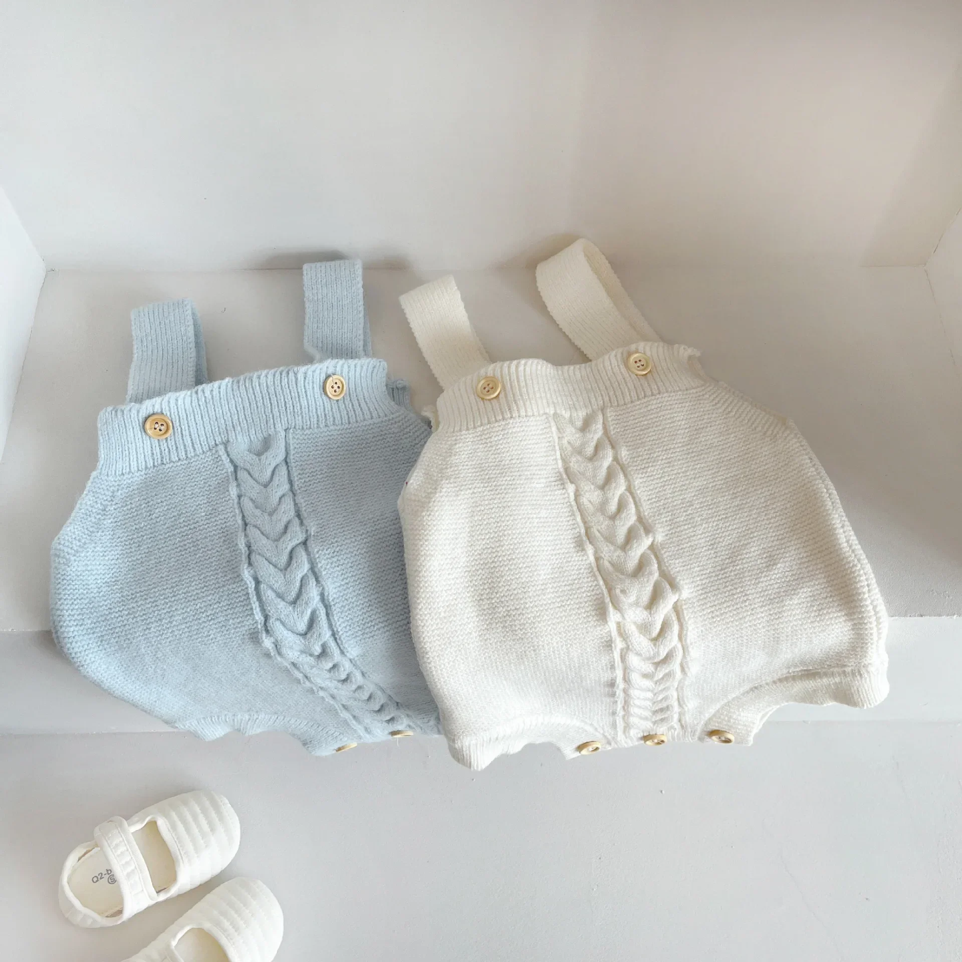 

Newborn Baby Girl Boy Knitted Romper Sleeveless Jumpsuit Infant Toddler Sweater Onesie Overalls Summer Spring Baby Clothes 0-2Y