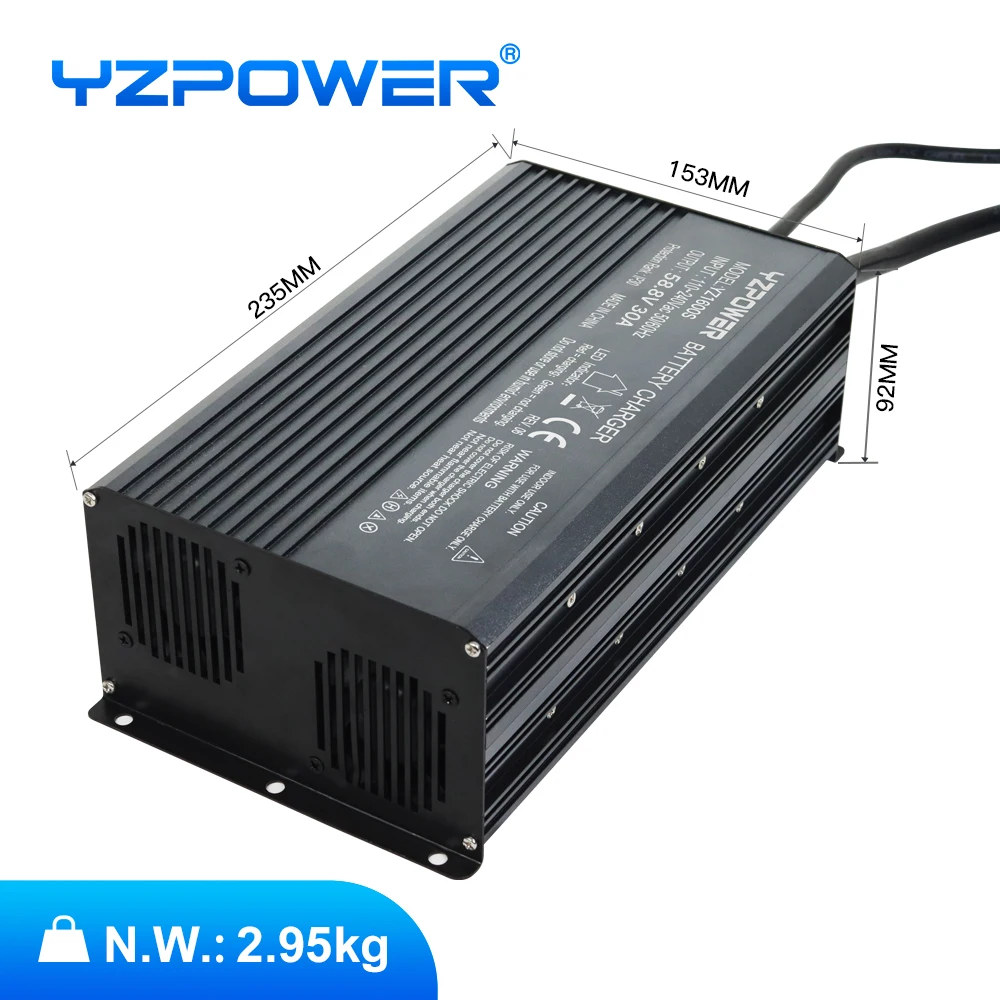 Yzpower-冷却ファン付きの高出力充電器,リチウム電池58.8v,30a,14s,48V,51.8V