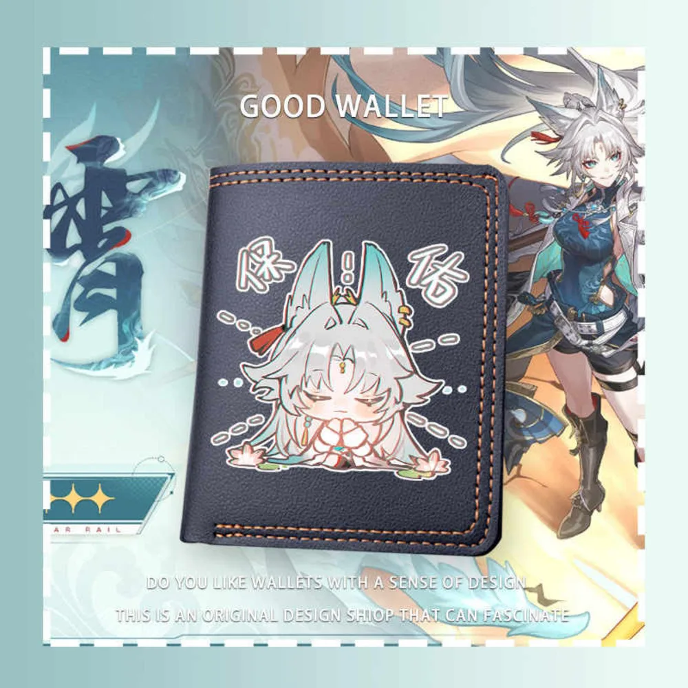 

Game Honkai: Star Rail Feixiao Short Wallet PU Leather Unisex Men's Wallets Women Card Holders Coin Purse Student