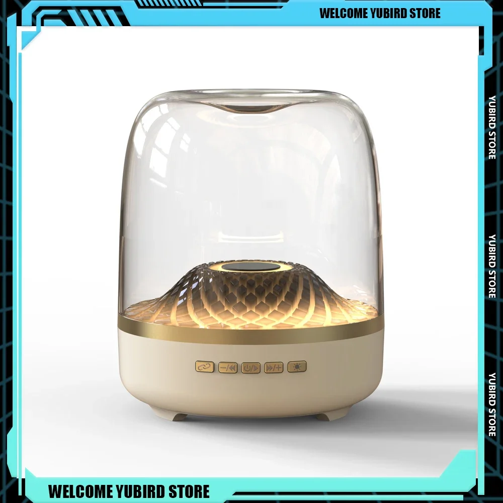 NEW Colorful Glass 4 Home High Volume Sound Box Wireless Bluetooth Speaker Subwoofer Office Computer Desktop Speakers Home Gifts