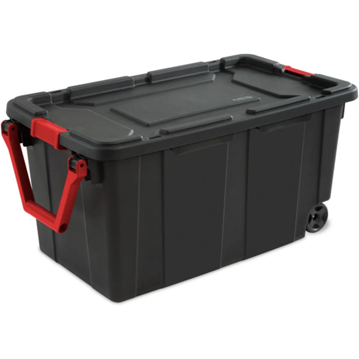 8-Pack Storage Bins, Plastic Organizer Containers W/ Lids & Wheels, 40 Gal