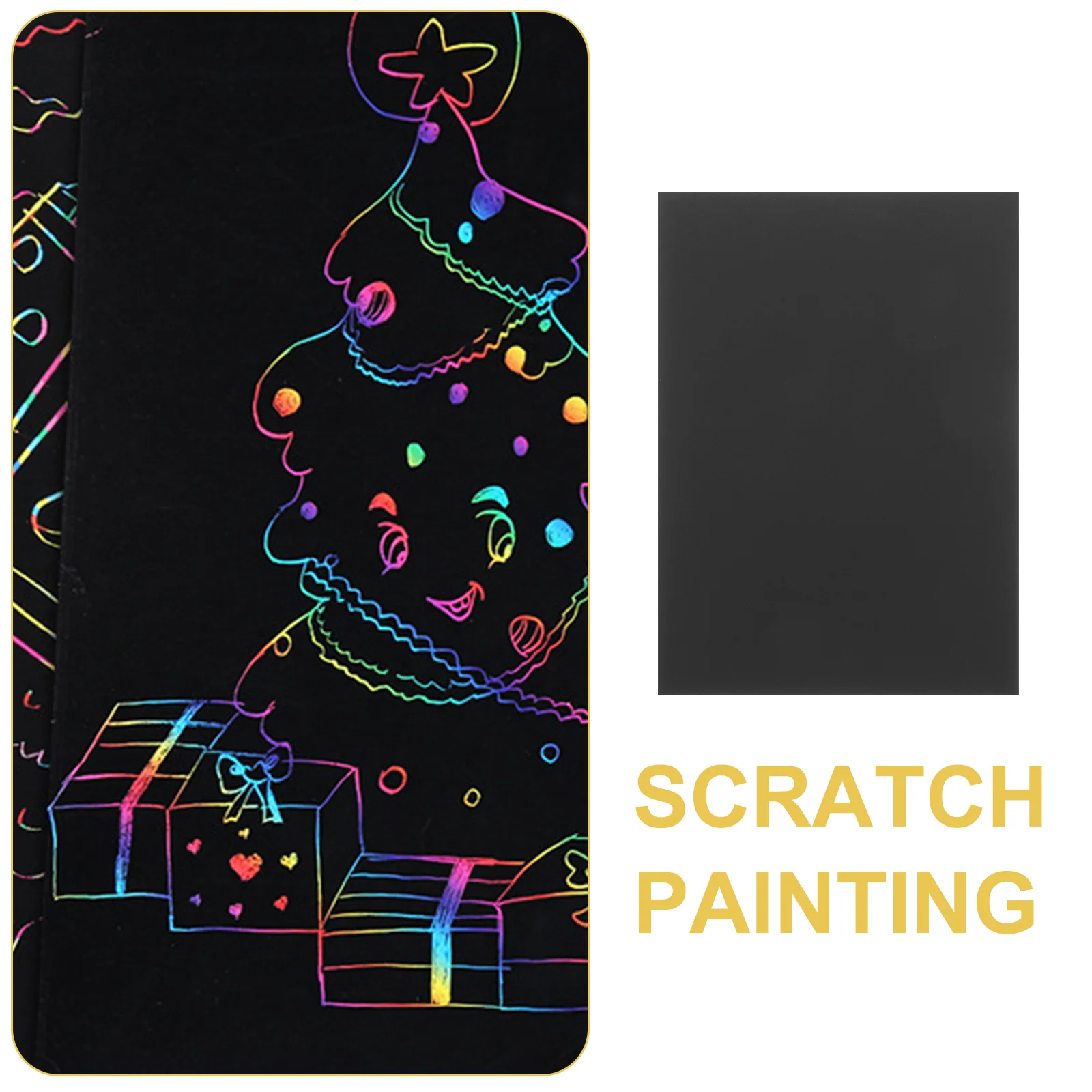 55PCS Children Scratch Paper Scratching Drawing Painting Papers Creative Scratch Drawing Paper Set Black (50 Sheets, 5 Bamboo
