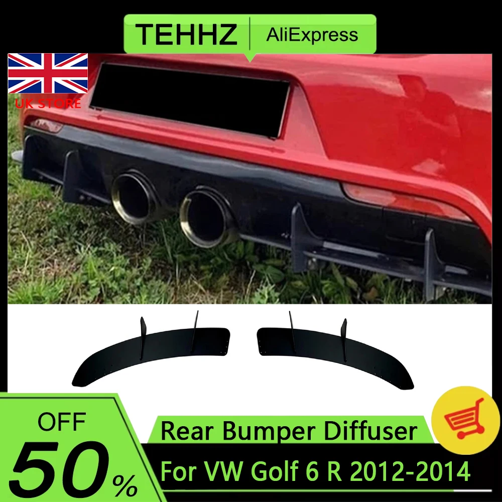 

Диффузор заднего бампера, спойлер в виде акулы для Volkswagen VW Golf 6 VI MK6 R 2012-2014, аксессуары, автозапчасти для внешней модификации, хит продаж