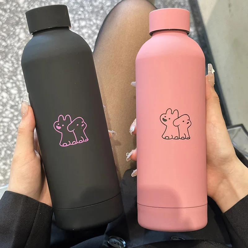 

Custom 500ml Double Wall Insulated Stainless Steel Drink Tumbler Cute Girl Lovely Vacuum Flask Classic Thermal Water Bottle