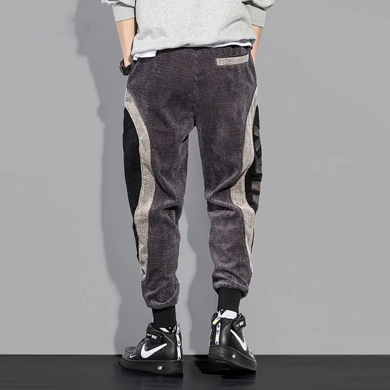Patchwork Corduroy Pants Men Sweatpants Casual Loose Trouser Joggers Pant Men Clothing Streetwear Cargo Pants New Hip Hop