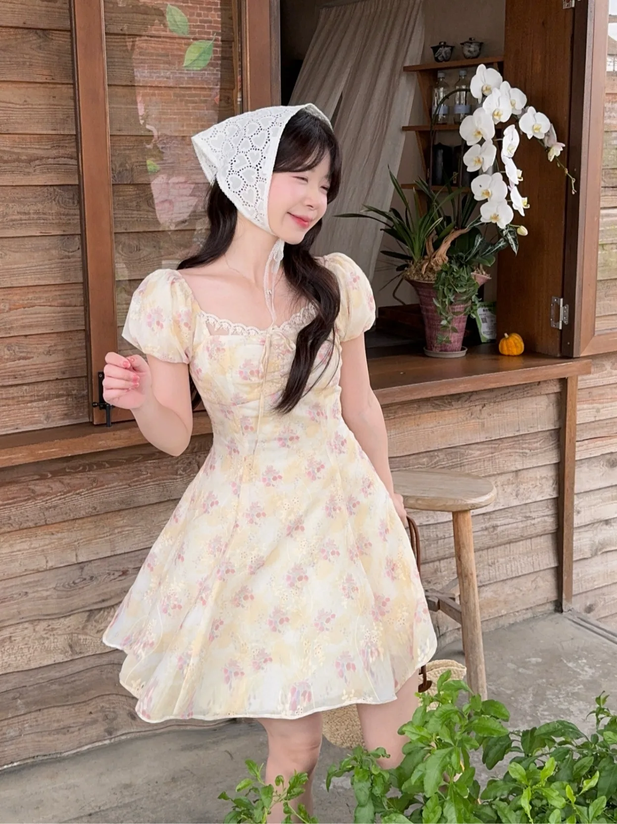 

High Waist Floral Embroidery Dress Lace Patchwork Short A-Line Skirt Women's plus Size Clothing French Style Summer Dress