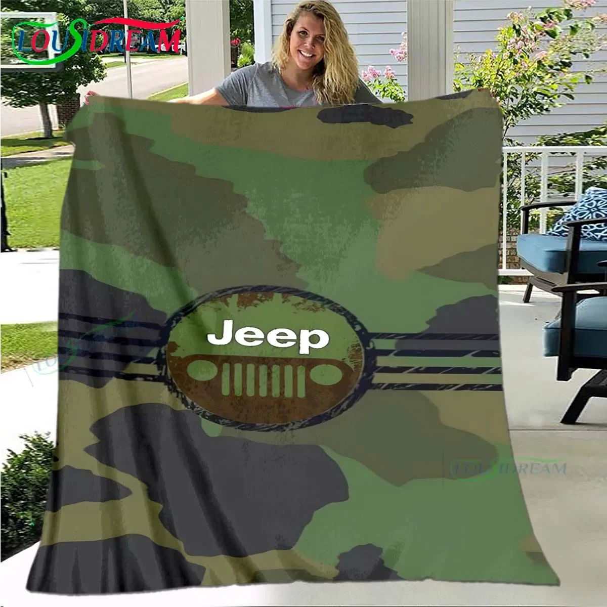 Fashion Popular CAR Logo Pattern Blanket Flannel Thin Blanket Portable Home Travel Office Lunch Break Blanket Birthday Gift