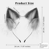 Handmade Faux Fur Animal Ears Headband Furry Cat Fox Ear Hairhoop Headwear Costume Accessory for Cosplay Masquerade 3