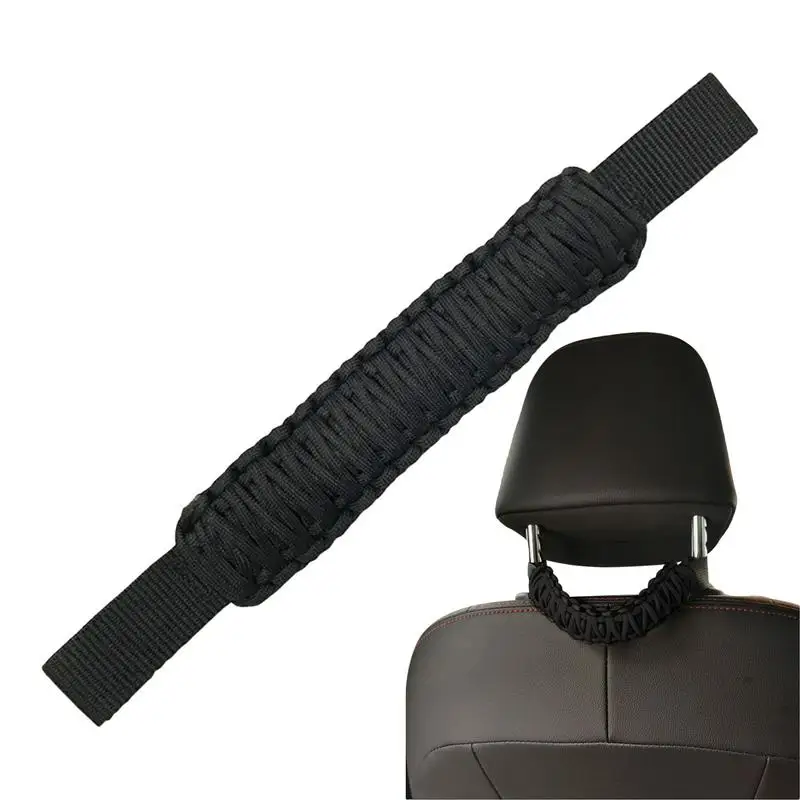 

Headrest Grab Handles Headrest Woven Non-Slip Paracord Handle Automotive Grab Bar Rear Seat Paracord Handles For Off-Road