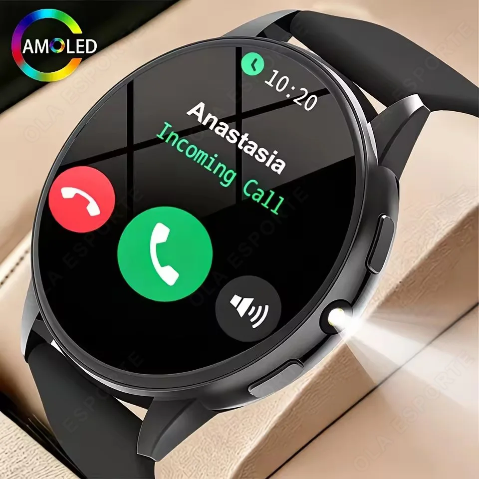 Fashionable Smartwatch Full-Touch HD Screen Wireless Call Multiple Sports Modes Music Control LED Flashlight Smart Watch Hw12