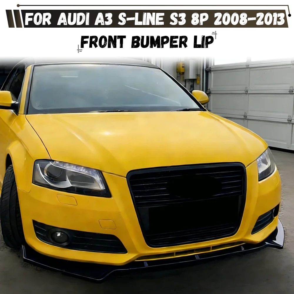 

Накладка-сплиттер на передний бампер, диффузор, обвес, спойлер-защита для Audi A3 S-Line S3 8P FL 2008-2013