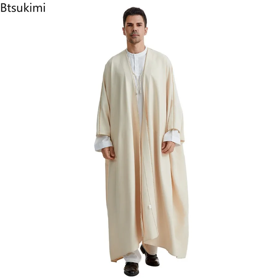 Abaya 2025 nouveau Style hommes Robe, arabe, saoudien, iranien, dubaï, émirates arabes unis hommes mode musulmane vêtements d'extérieur mâle