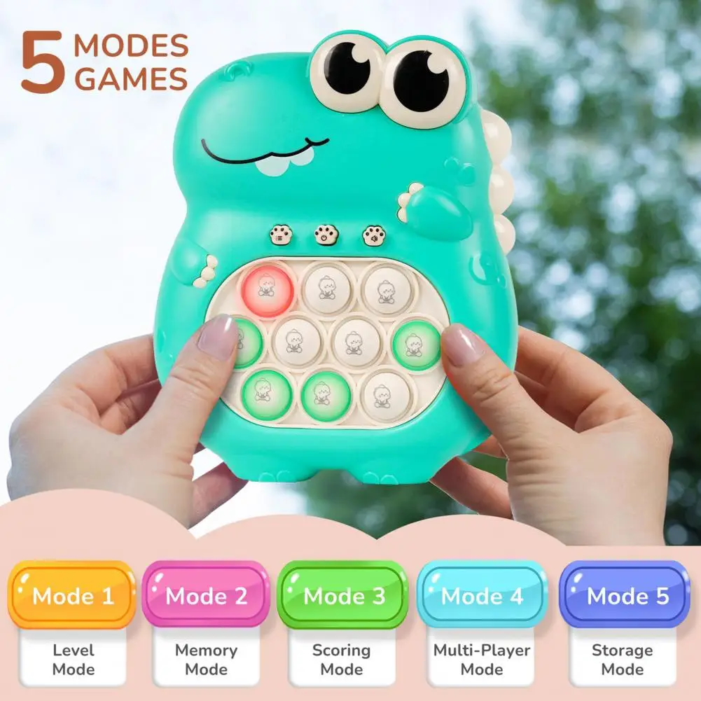 

Cartoon Crocodile Push Bubble Game Stress Relief Fast Push Game Toy Crocodile Push Bubble Game for Kids Light-up Fidget Toy