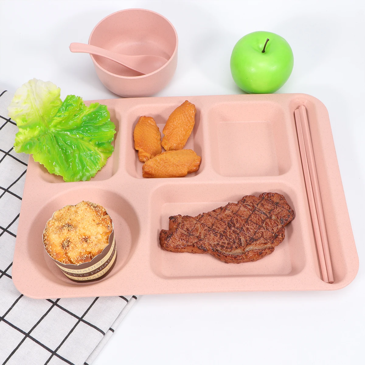 

Divided Plates with Bowl Chopsticks Set Appetizer and Tray
