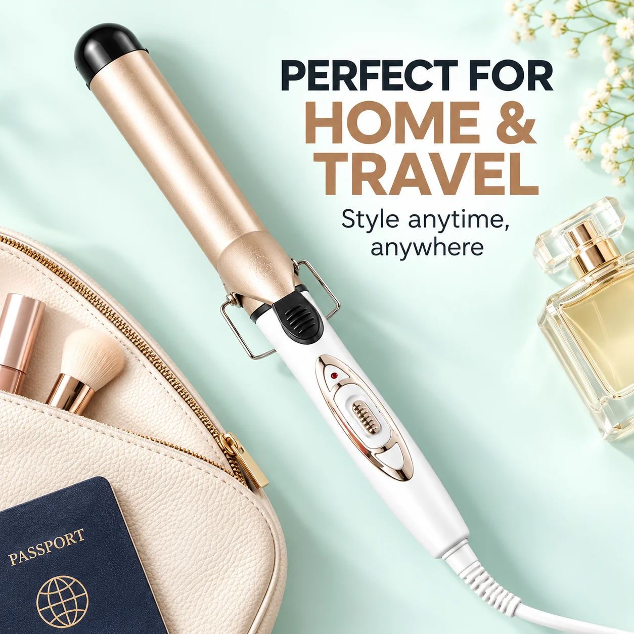 25mm & 32mm Large Barrel Curling Iron for Women, Hair Curling Wand with One-Button Control, Hair Curler for Loose Waves, Soft Curls & Voluminous Hairstyles, Easy-to-Use Portable Hair Styling Tool for Home, Travel & Daily Use