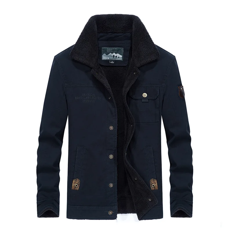 Winter Heren Jas Hoogwaardige Kasjmier Dikker Warme Jas Mannelijke Multi Pocket Cargo Jas Mannen Bomberjack 6XL Herenkleding