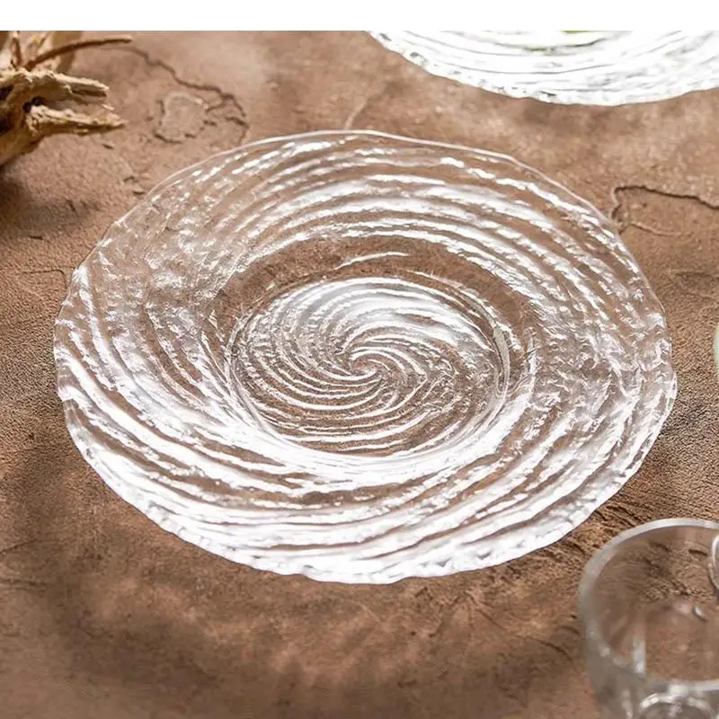 Water Ripple Glass Deep Plate Soup Pasta Dessert Plates Restaurant Molecular Cuisine Specialty Tableware