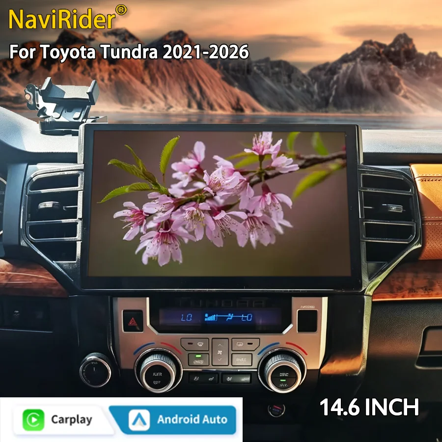 14.6 Inch WIFI Head Unit  For Toyota Tundra 2021‑2026 Multimedia Video Player Android Vertical Touch Screen Wired Car Play Auto