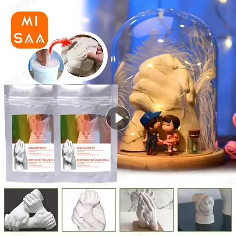 3D Hands Mold Statuette Hand Foot Print Model Baby Plaster Mold Souvenir Wedding Friends Anniversary Gifts Couples Hand Mold Kit
