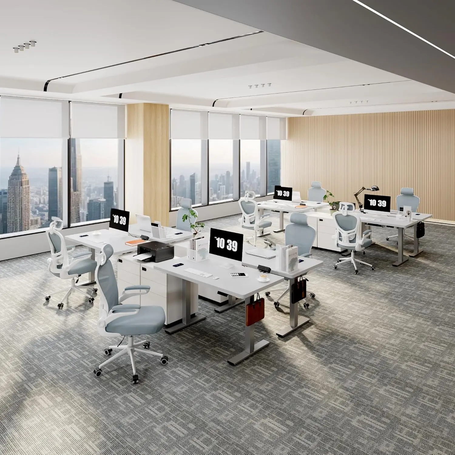 

EN2 Standing Desk Frame with Clamp Power Strip and Cable Management Tray, Electric Sit Stand Desk Base with Memory, Customized