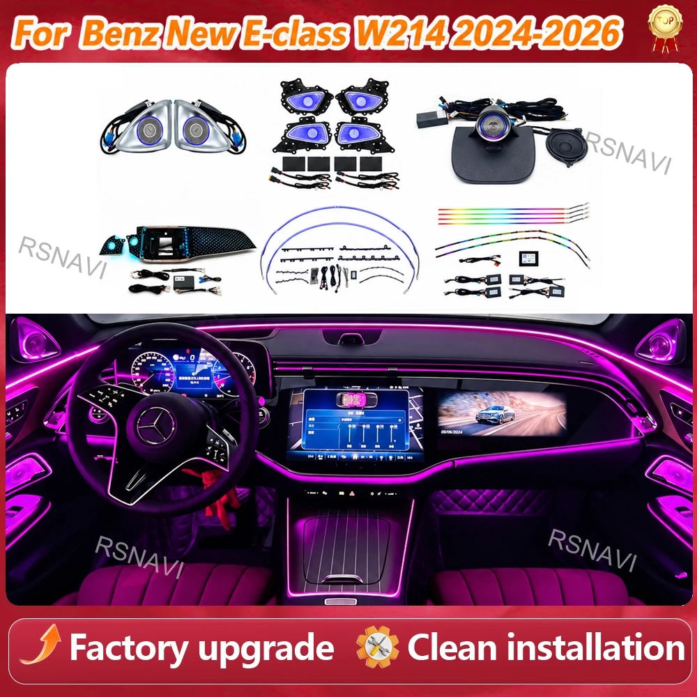 Active Ambient Lighting Retrofit Kit Wiring & Interior Trim for Benz E-Class W214 2024-2026 with Light Guides