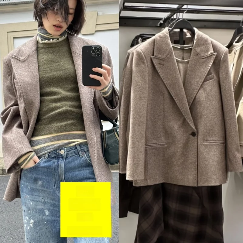 

oulder Pad Suit Jaet Women's Winter Casual Commute Interview Office Wedding Long Sve Polyester Fiber Double Breasted