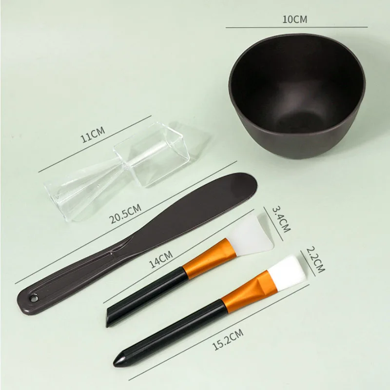 2/3/4/5Pcs Black Silicone Face Mask Bowl Set DIY Facemask Mixing Tool Face Cleaning Skin Care Applicator Salon Beauty Supplies