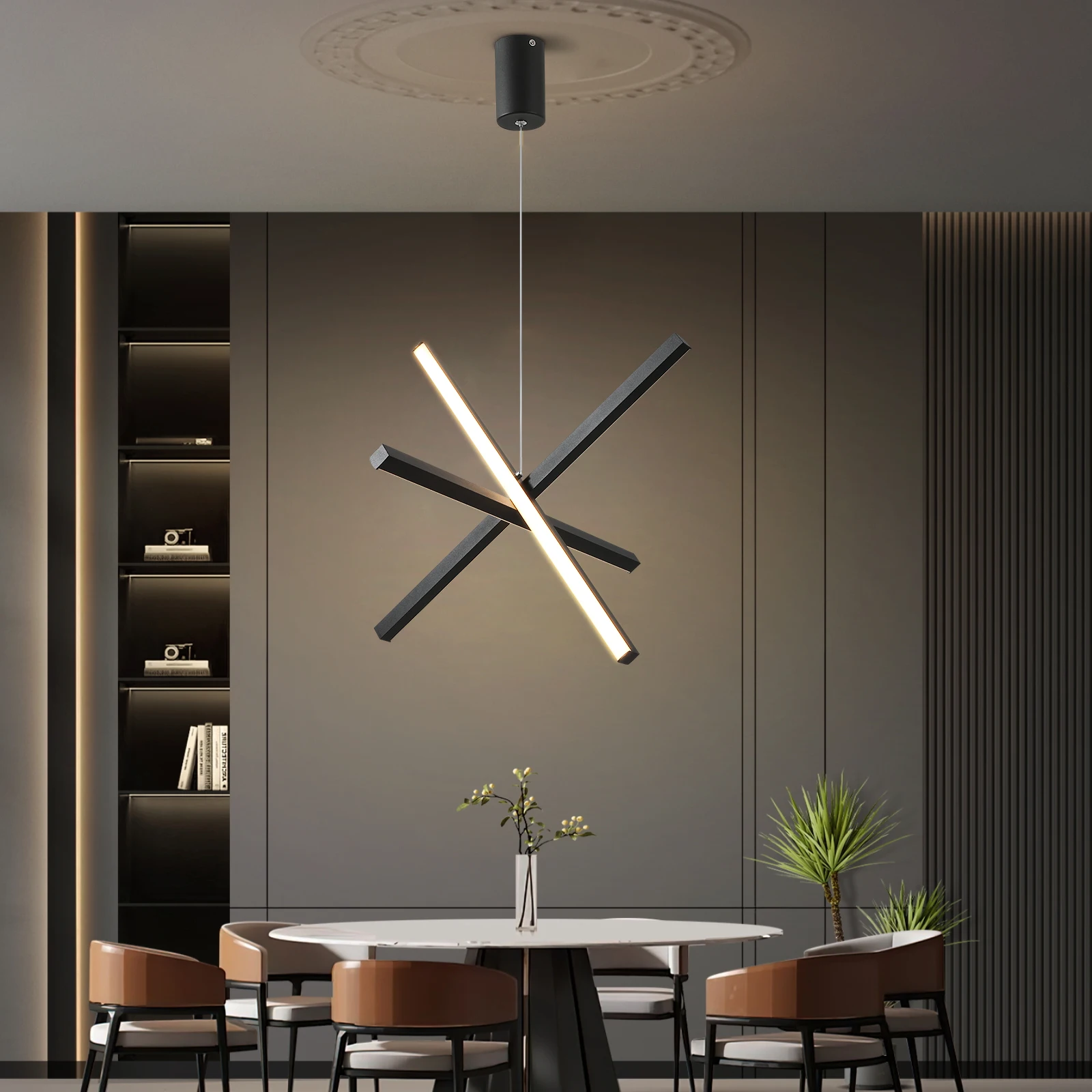

Nordic restaurant pendant light modern ceiling chandelier living room Dining table light black dimmable LED indoor lighting lamp