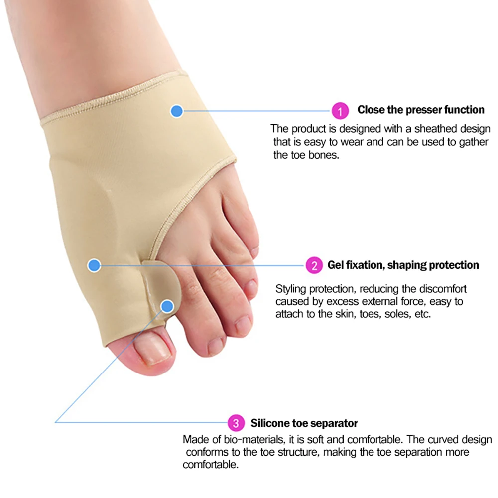 2 قطعة كبير العظام تو جبيرة ورم مستقيم مصحح القدم باديكير جورب ل أروح قدم الرعاية حامي أدوات العناية بالقدم #3