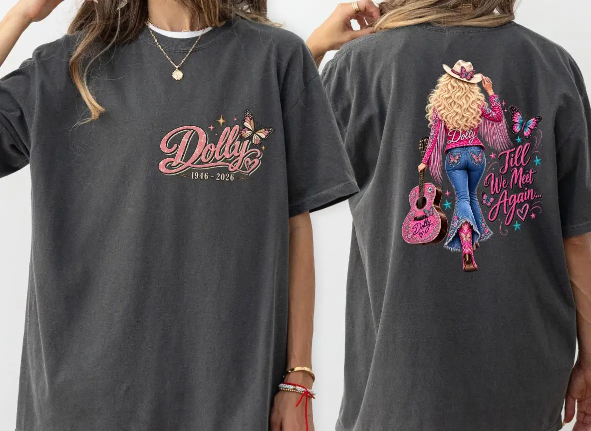 2026 Commemorate Dolly Parton Printing T-shirt Men Women Summer Cotton Clothing Fashion Oversized Short Sleeved Top Streetwear